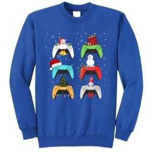 Christmas Controllers Gaming Video Game Santa Claus Gift Tall Sweatshirt