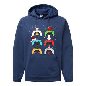 Christmas Controllers Gaming Video Game Santa Claus Gift Performance Fleece Hoodie