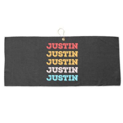 Cute Custom Gift Justin Name Personalized Large Microfiber Waffle Golf Towel