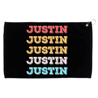 Cute Custom Gift Justin Name Personalized Grommeted Golf Towel