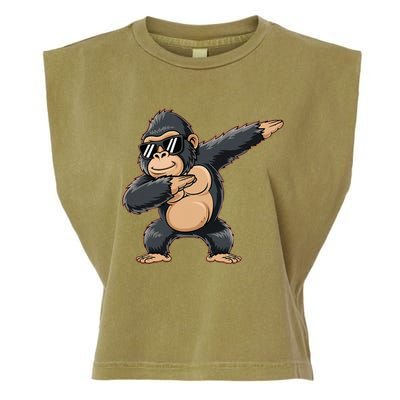 Cool Cartoon Gorilla Dabbing Funny Garment-Dyed Women's Muscle Tee