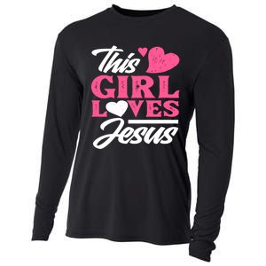 Cute Christian Girl Gift Cooling Performance Long Sleeve Crew