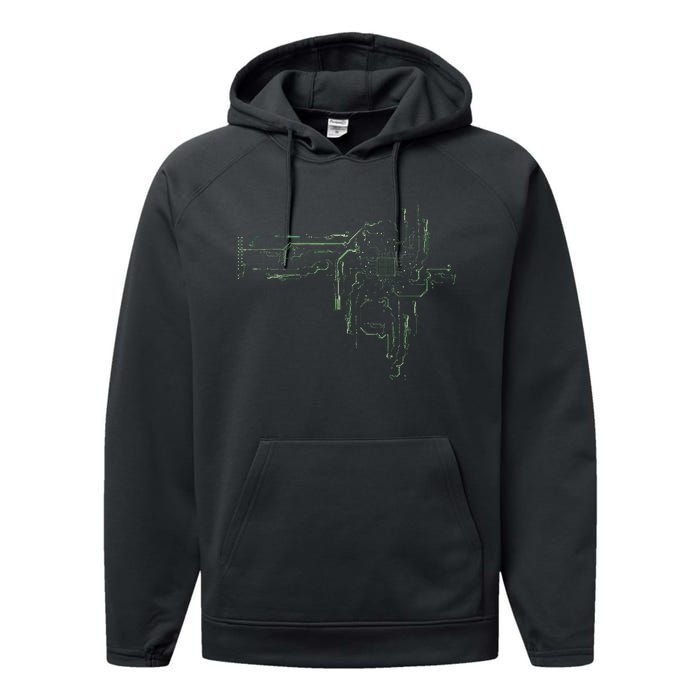 CPU Chip Gift Electrical Engineers Computer Circuit Board Performance Fleece Hoodie