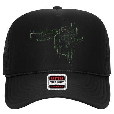 CPU Chip Gift Electrical Engineers Computer Circuit Board High Crown Mesh Back Trucker Hat