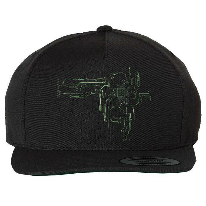 CPU Chip Gift Electrical Engineers Computer Circuit Board Wool Snapback Cap