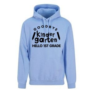 Cool Chic Goodbye Kindergarten Hello 1St Grade Gift Unisex Surf Hoodie