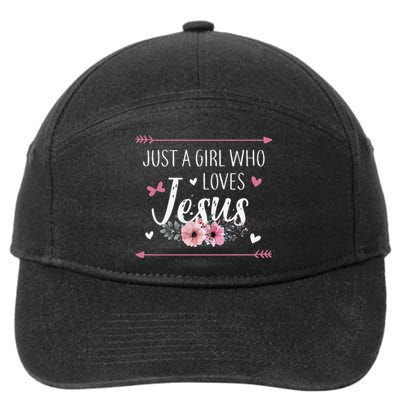 Cute Christian Gift for  Just a  who Loves Jesus 7-Panel Snapback Hat