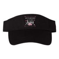 Cute Christian Gift for  Just a  who Loves Jesus Valucap Bio-Washed Visor