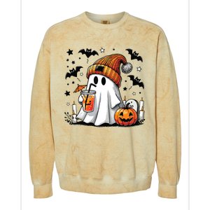 Cute C Ghost Coffee Women Colorblast Crewneck Sweatshirt