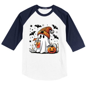 Cute C Ghost Coffee Women Baseball Sleeve Shirt