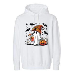 Cute C Ghost Coffee Women Garment-Dyed Fleece Hoodie