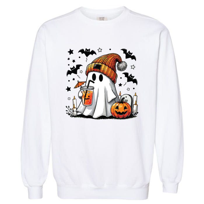 Cute C Ghost Coffee Women Garment-Dyed Sweatshirt