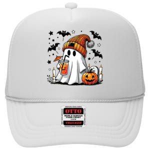 Cute C Ghost Coffee Women High Crown Mesh Back Trucker Hat