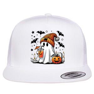 Cute C Ghost Coffee Women Flat Bill Trucker Hat