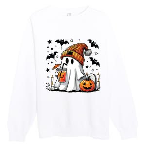 Cute C Ghost Coffee Women Premium Crewneck Sweatshirt