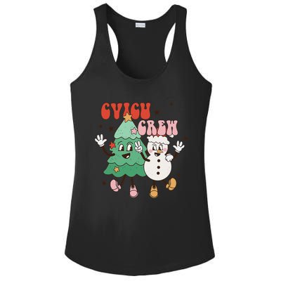 CVICU Crew Groovy Retro Christmas CVICU Nurse Holiday Pajama Ladies PosiCharge Competitor Racerback Tank