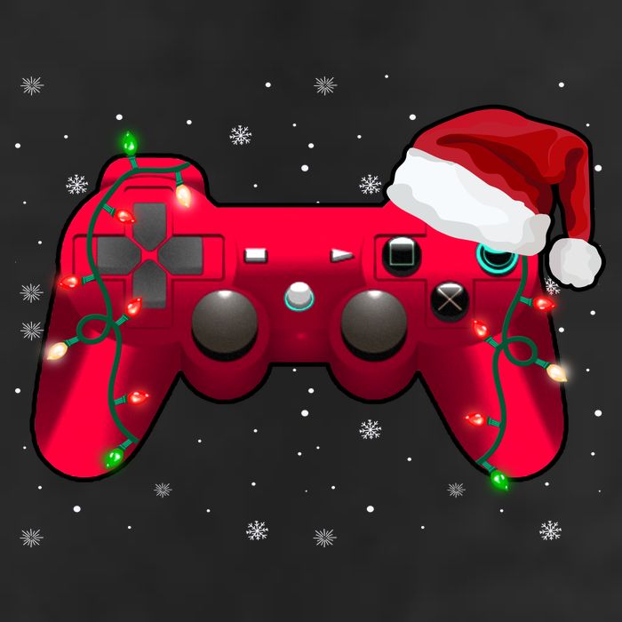 Christmas Controller Gamer Gift 7 Panel Mesh Trucker Snapback Hat
