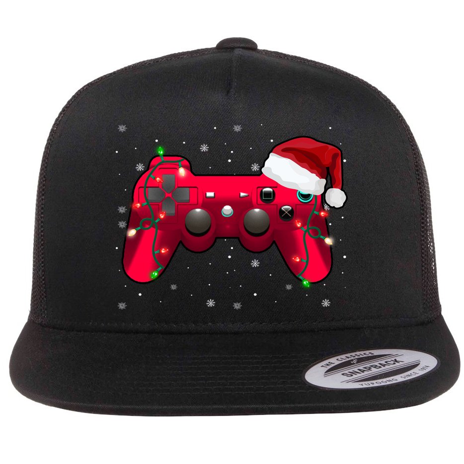 Christmas Controller Gamer Gift Flat Bill Trucker Hat