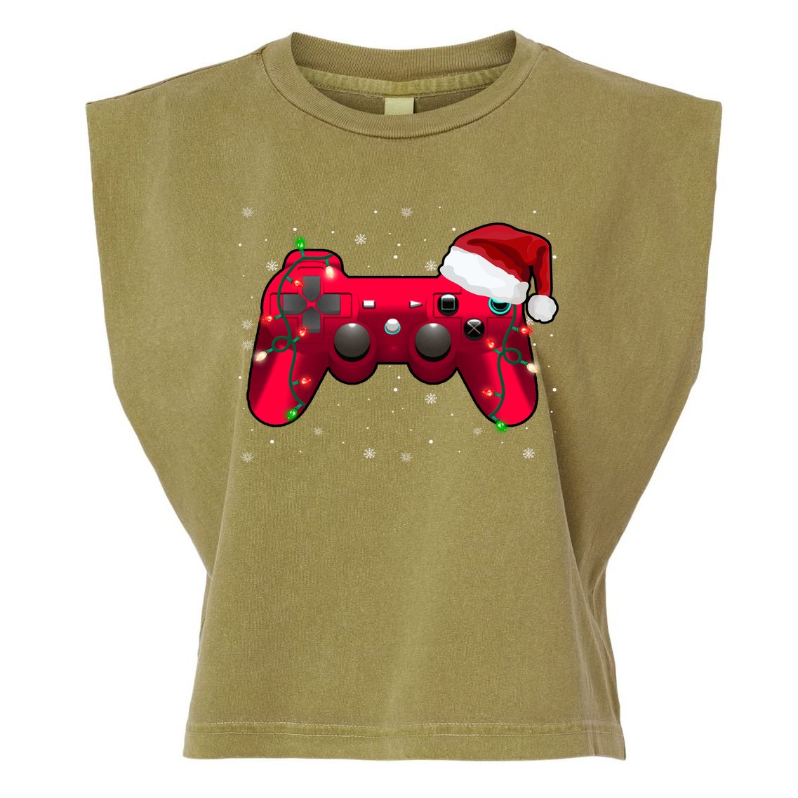 Christmas Controller Gamer Gift Garment-Dyed Women's Muscle Tee
