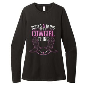 Cute Country Girl Boots Bling Its A Cowgirl Thing Womens CVC Long Sleeve Shirt