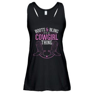 Cute Country Girl Boots Bling Its A Cowgirl Thing Ladies Essential Flowy Tank