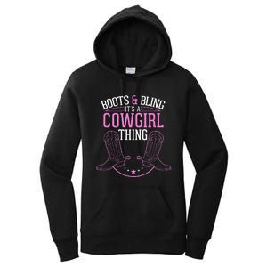 Cute Country Girl Boots Bling Its A Cowgirl Thing Women's Pullover Hoodie