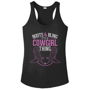 Cute Country Girl Boots Bling Its A Cowgirl Thing Ladies PosiCharge Competitor Racerback Tank