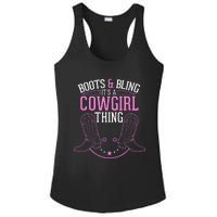 Cute Country Girl Boots Bling Its A Cowgirl Thing Ladies PosiCharge Competitor Racerback Tank