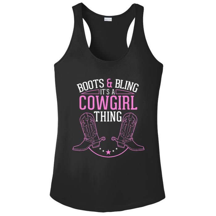 Cute Country Girl Boots Bling Its A Cowgirl Thing Ladies PosiCharge Competitor Racerback Tank