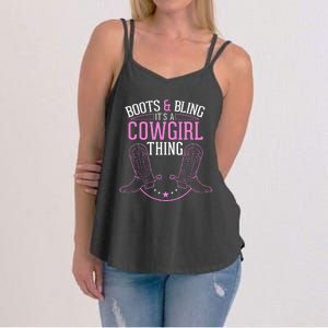 Cute Country Girl Boots Bling Its A Cowgirl Thing Women's Strappy Tank