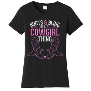 Cute Country Girl Boots Bling Its A Cowgirl Thing Women's T-Shirt