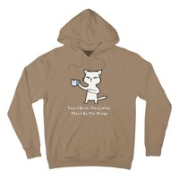 Cute Cat Gift For Kitten Lovers Funny Cat Drink Coffee Hoodie