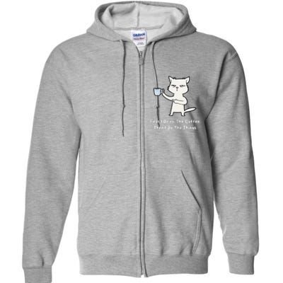 Cute Cat Gift For Kitten Lovers Funny Cat Drink Coffee Full Zip Hoodie