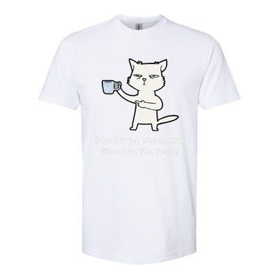 Cute Cat Gift For Kitten Lovers Funny Cat Drink Coffee Softstyle CVC T-Shirt