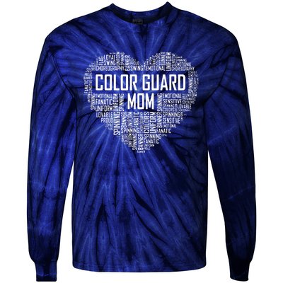 Cute Color Guard Mom Gift Colorguard Marching Band Tie-Dye Long Sleeve Shirt