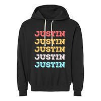 Cute Custom Gift Justin Name Personalized Garment-Dyed Fleece Hoodie