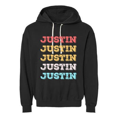 Cute Custom Gift Justin Name Personalized Garment-Dyed Fleece Hoodie