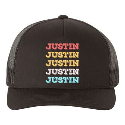 Cute Custom Gift Justin Name Personalized Yupoong Adult 5-Panel Trucker Hat