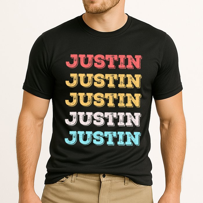 Cute Custom Gift Justin Name Personalized Performance Shirt