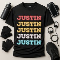 Cute Custom Gift Justin Name Personalized Performance Shirt