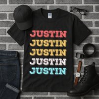 Cute Custom Gift Justin Name Personalized Tall T-Shirt