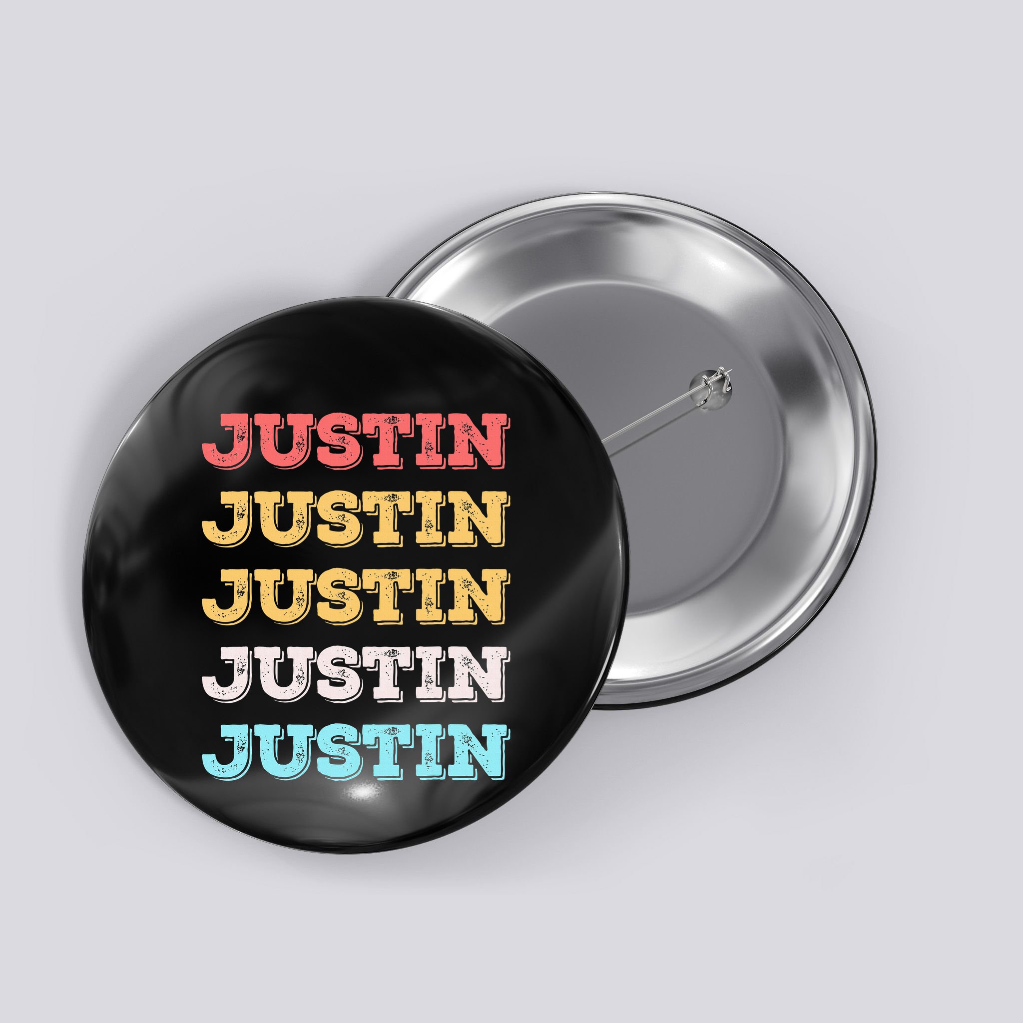 Cute Custom Gift Justin Name Personalized Button