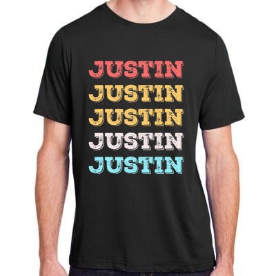 Cute Custom Gift Justin Name Personalized Adult ChromaSoft Performance T-Shirt