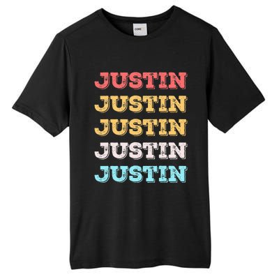 Cute Custom Gift Justin Name Personalized Tall Fusion ChromaSoft Performance T-Shirt