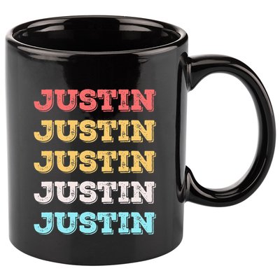 Cute Custom Gift Justin Name Personalized 11oz C Handle Ceramic Mug