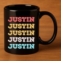 Cute Custom Gift Justin Name Personalized 11oz C Handle Ceramic Mug