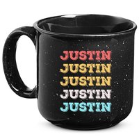 Cute Custom Gift Justin Name Personalized 15oz Campfire Ceramic Mug
