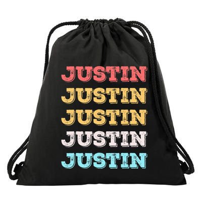 Cute Custom Gift Justin Name Personalized Drawstring Bag