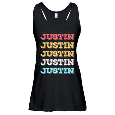 Cute Custom Gift Justin Name Personalized Ladies Essential Flowy Tank