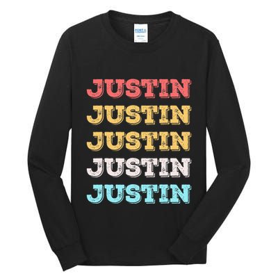 Cute Custom Gift Justin Name Personalized Tall Long Sleeve T-Shirt